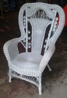 Cane Chair #4 Victorian White (H: 1.12m x W: 0.73m x D: 0.64m)
