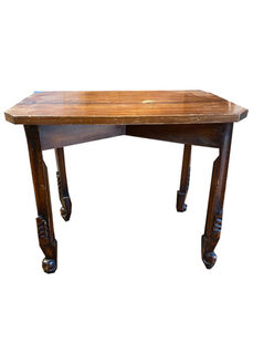 Coffee Table #6 Dark Wood Carved Legs (H: 51cm D: 38cm W: 61cm)