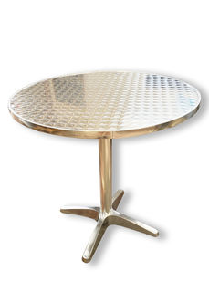 Cafe Silver Holographic Table (H: 0.7m x D: 0.7m)
