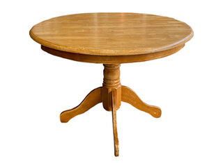 Dining Table #16 Round Pedestal Light Wood (H: 0.8m x D: 1.1m)