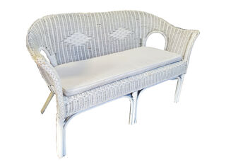 White Cane Sofa (L: 1.3m)