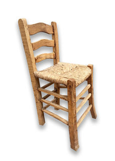 Kitchen Chair Rustic w/ Rush Seat (H: 88cm x W: 41cm x D: 40cm)