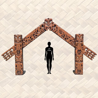 Maori Carving #32 Waharoa / Archway (H: 2.9m x W: 4.8 x D: 0.6m/ Doorway H: 2.25m x W: 2.6m)