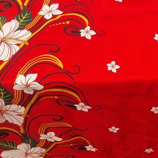 Tropical Island Fabric Drop Red (H: 3m x W: 1.1m) Both Ends Sleeved