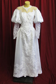 Wedding Dress 80's Mutton Chop Sleeves sz. 8