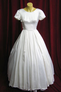 Wedding Dress 1950s White Satin