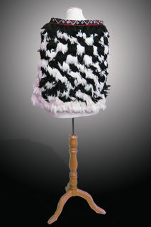 Small Feather Cloak for Children, Black/White Back View