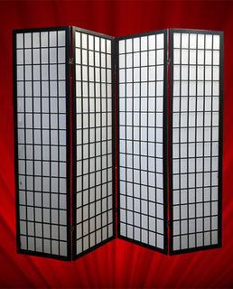Shoji Screen Black/White (H: 1.8 x W: 1.6m unfolded)