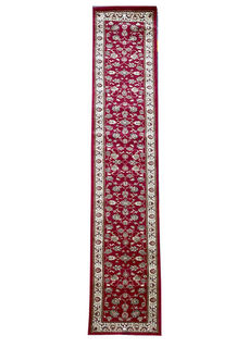 Rug #637 Persian Runner Red & Cream (4m x 0.8m)