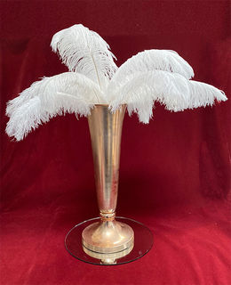 White Feather Gold Vase Centrepiece (H: 70cm)