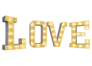 White Light Up Letters - LOVE (H: 0.5m)