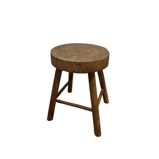 Rustic Stool Wooden Round (H: 45cm x W:37cm x D: 37cm)