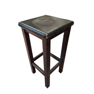 Wooden Black Stool (H: 66cm x W: 32cm x D: 32cm)