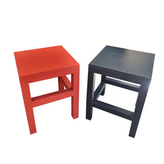 Santa Helper Stool Black/Red (H: 45cm x W: 35cm x D: 35cm
