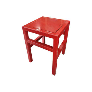 Metal Red Stool (H: 48cm x W:35cm x D: 35cm)