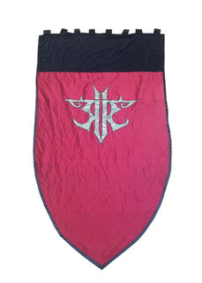 Banner Red and Black, Gold Insignia without Griffin (L 2.14m x W 1.02m)