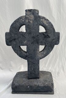 Gravestone Cross J - Polystyrene w/ Circle (W: 0.6m x H: 0.93m)