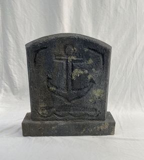 Gravestone Small #26 - Engraved Anchor (W: 0.45m x H: 0.61m)