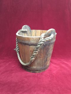 Wooden Pail/Bucket Assorted (H: 26cm x Dia 28cm Approx)