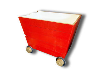 Christmas Cart Red (H: 57cm W: 75cm D: 42cm)