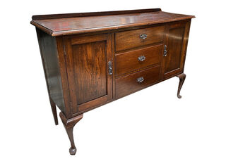 Sideboard Cabinet #1 Dark Wood French Legs (H: 0.93m W: 1.35m D: 0.42m)