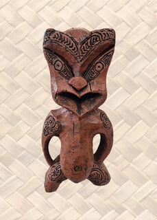 Maori Carving #39 Tiki (H: 62cm x W: 0.3m x D: 0.2m)