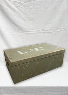 Military Box #6 Large Green Metal Captain (L: 85cm x W: 51cm x H: 31cm)