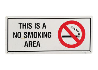 SIGN Small: No Smoking Area (H: 20cm W: 46cm)