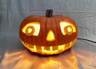 Jack o’Lantern Pumpkin Orange Light Up Large w/ Teeth (H: 23cm D: 35cm)