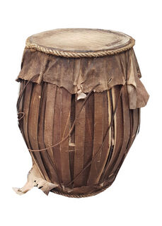 African Tribal Drum Large Wood