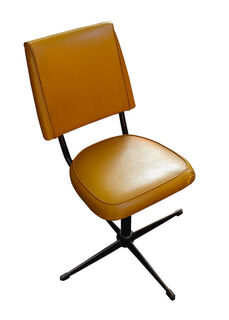Tan Vinyl Retro Swivel Chair (H:81cm x W: 39.cm x D: 50cm)