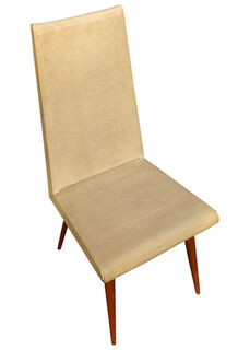 Cream High Back Vinyl Retro Chair (H:92cm x W: 44cm x D: 50cm)