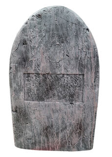 Gravestone Small #35 - Rounded Top w/ Engraved Label (H: 0.75m x W: 0.46m x D: 0.13m)