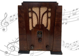 Radio Wooden Large #4 Celestone Art Deco (H: 51cm x L: 44cm x W:32cm)