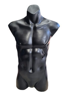 Torso #35 Male Black Plastic w/ Abs