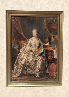 Baroque Woman & Music Sheets w/ Frame (H: 92cm x W: 70cm)