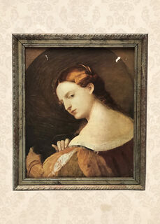 Portrait Of A Young Lady By Alma Vecchio w/ Frame (H: 41cm x W: 34cm)