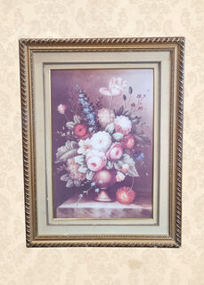 Gold Framed Flora in Vase Print (H: 72cm x W: 55cm)