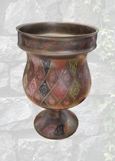 Brass Goblet Large w/ Etching(H: 18.5cm x Base Dia: 9cm x Top Dia: 13cm)