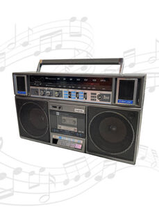 Radio Boom Box #1 Majestic 80’s Grey (H: 28.5cm x L: 48cm x W: 13cm)