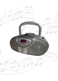 Radio CD Player #1 Cobolt 90’s Silver - Working Radio Only (H: 15cm x L: 32cm x W: 26cm)