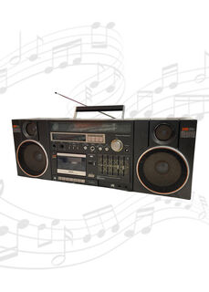 Radio Boom Box #5 National Panasonic 80’s Black (H: 25.5cm x L: 71cm x W: 20cm)