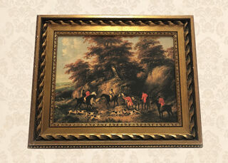 Fox Hunt Print Framed (H: 44cm x W: 54cm)