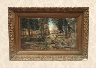 Forest Scene w/ Gold Frame (H: 80cm x W: 110cm) *Heavy*