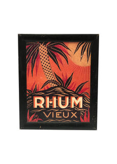 Tropical Theme Alcohol Print ‘Rhum Vieux’- w/ Black Frame  (H: 38cm x W: 31cm)