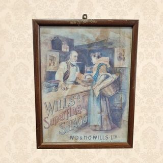 Retro Cigarette Ad - Will’s Superfine Shagg Framed Print (H: 29.5cm x W: 23cm)