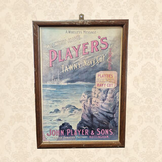 Retro Cigarette Ad - Player’s “Tawny” Navy Cut Framed Print (H: 30cm x W: 21.5cm)