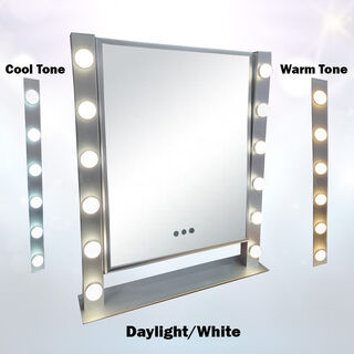 LED Makeup Mirror Portable Sliver (H: 61cm x L: 51cm x W: 10cm)