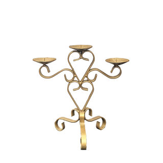 Table Candelabra Gold Heart Shaped ( H: 25cm x W: 25cm x D: 13cm)