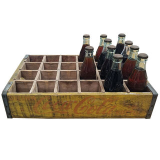 Half Coke Crate w/ 10 Coke Bottles (H: 21cm x L: 47cm x W: 31cm)